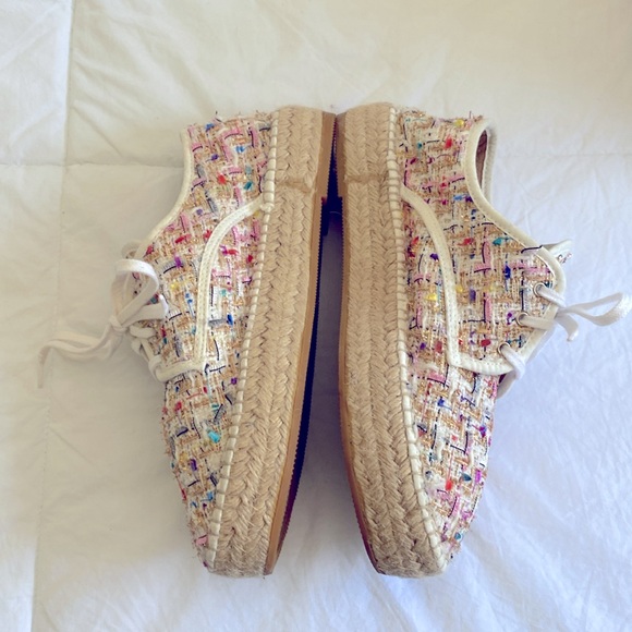 Anthropologie tweed lace-up espadrille sneakers - Picture 5 of 16